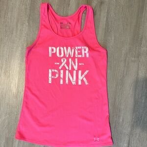 Power in Pink Under Armour tank Lg